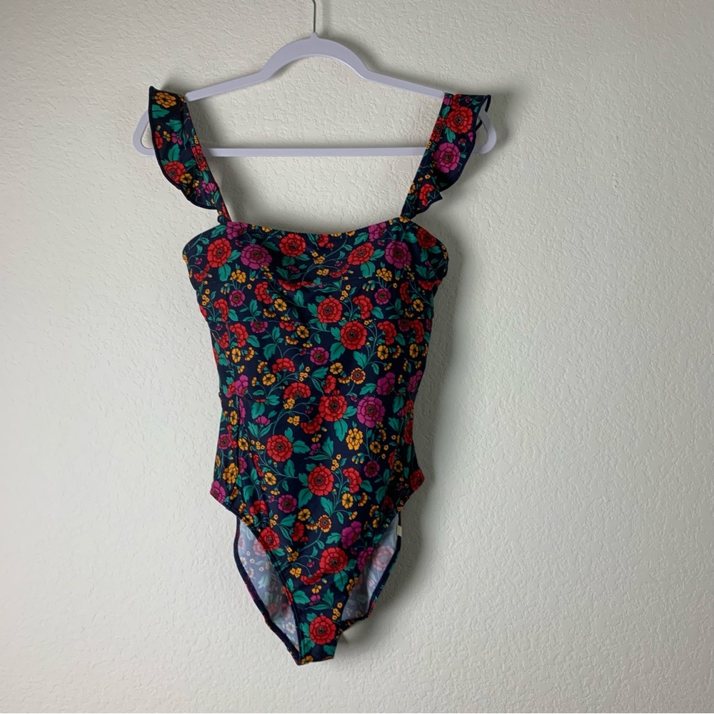 Summersalt blue midnight floral the ruffle oasis one piece swimsuit 4